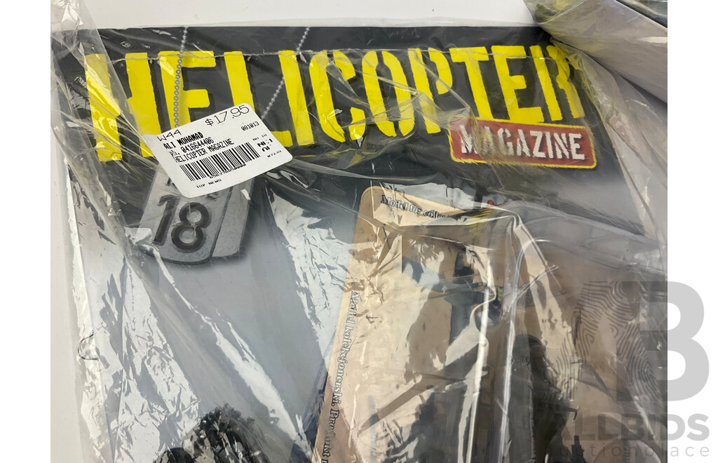 Nine Helicopter Magazine Diecast Models and Magazines, Issues Eleven to Nineteen Consecutive, All in Original Sealed Packaging, 1:72 Scale, Original Retail Price $17.95 Each