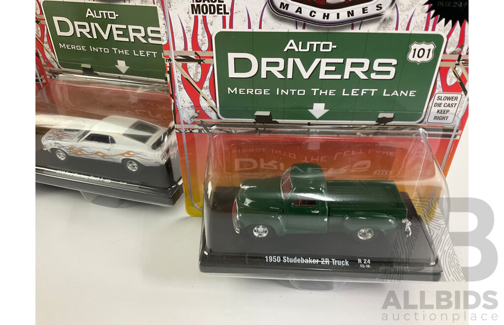 Castline Diecast M2 Machines Auto-Drivers Including 1957 Chev Bel Air, 1970 Ford Mustang  - 1:64 Scale