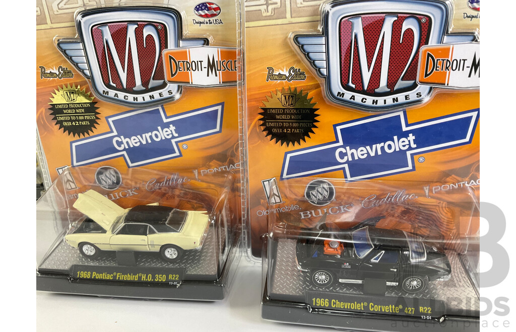 Castline Diecast M2 Machines Foose Design and Detroit Muscle Including 1967 'Cherry Nova' and 1969 Dodge Charger Daytona - 1:64 Scale