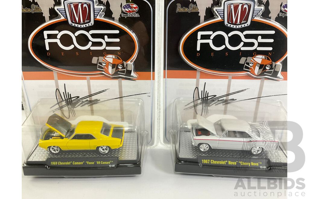 Castline Diecast M2 Machines Foose Design and Detroit Muscle Including 1967 'Cherry Nova' and 1969 Dodge Charger Daytona - 1:64 Scale