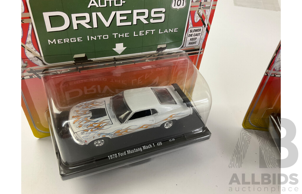 Castline Diecast M2 Machines Auto-Thentics and Auto Drivers Including 1969 Dodge Charger Daytona Hemi and 1954 Buick Skylark - 1:64 Scale