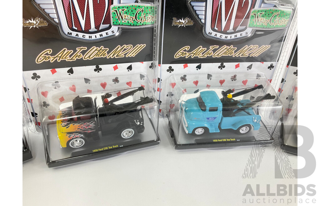 Castline Diecast M2 Machines Wild-Cards Including 1956 COE Tow Truck and 1970 Ford Mustang BOSS 429 - 1:64 Scale