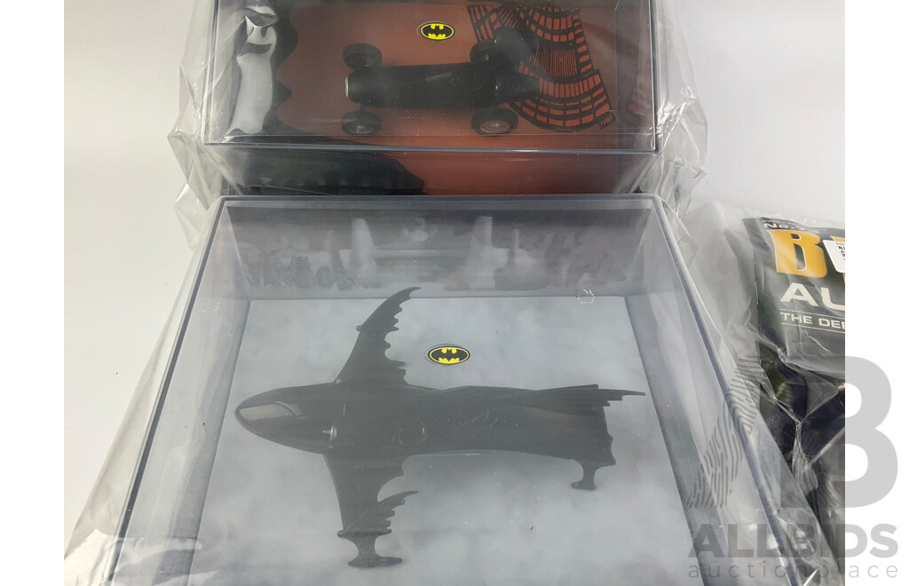 Batman Automobilia Cars and Booklets in Sealed Bags, Numbers 70, 71, 72, 73, 74