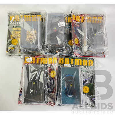 Batman Automobilia Cars and Booklets in Sealed Bags, Numbers 40, 41, 42, 43, 44