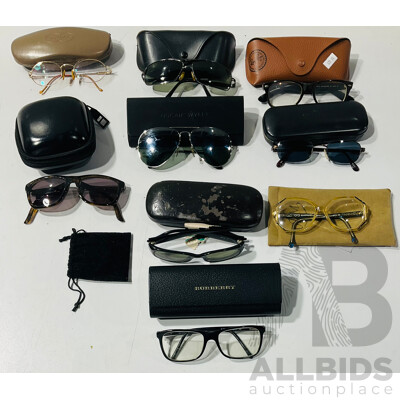 Collection of Sung,asses of Various Styles Including Examples Labeled as Gucci and Ray-ban