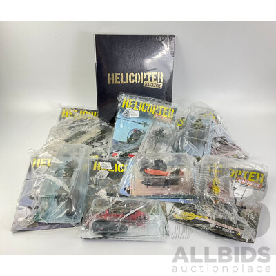 Seven Helicopter Magazine Diecast Models and Magazines, Issues Twenty to Twenty Six Consecutive, All in Original Sealed Packaging, 1:72 Scale, Original Retail Price $17.95 Each, Includes Folder