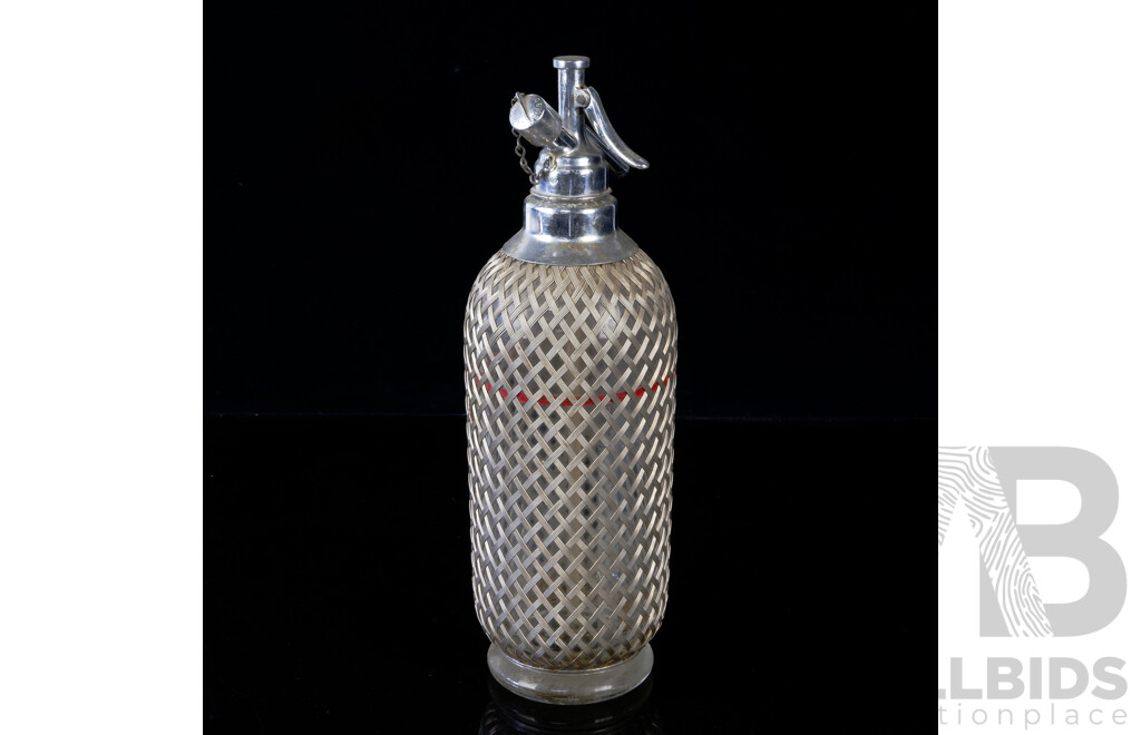 Antique English Made Mesh Soda Siphon