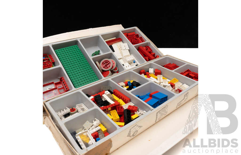 Rare Vintage 1960s Lego Set, Lego the Building Toy in Original Box with Two Trays and Including Early Trees, Wheels and More