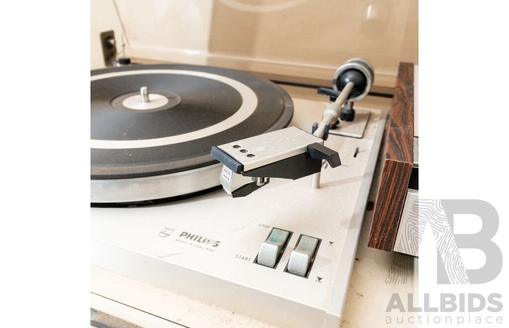 Retro Phillips Turntable Along with Phillips Cassette Recorder Deck N2400