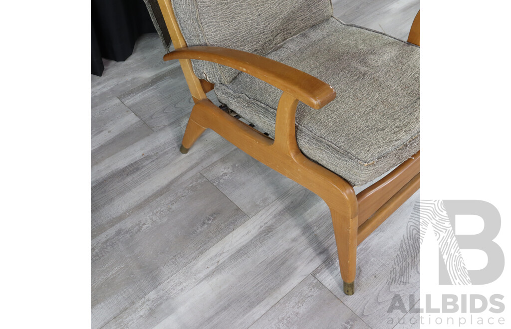 Set of Three Mid Century Timber Framed Armchairs