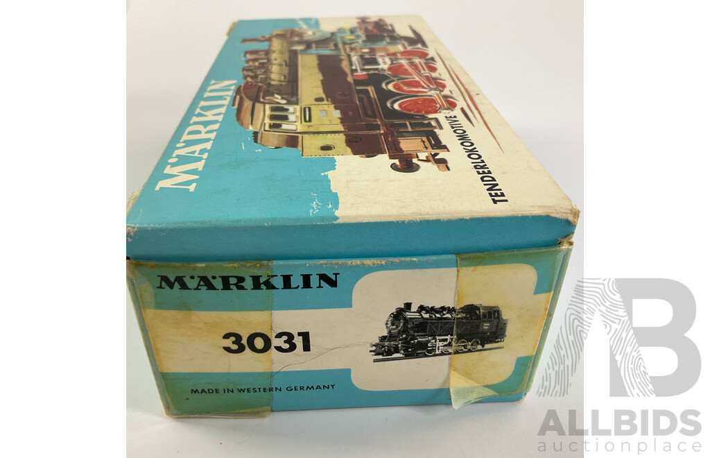 Vintage Marklin Three Rail HO Scale Steam Locomotive 3031with Original Box, Made in Germany