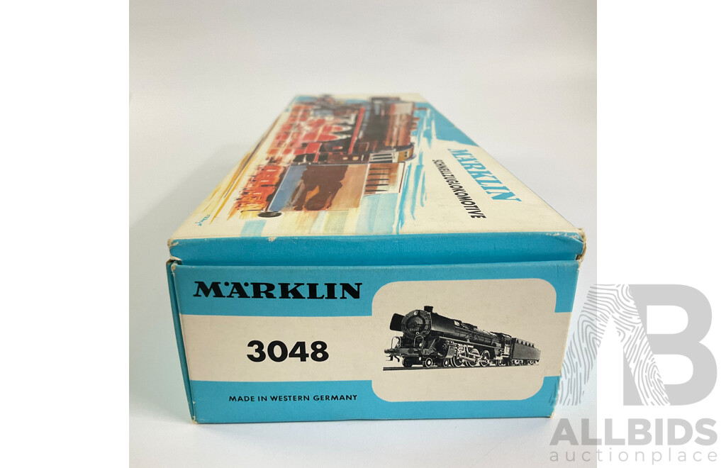 Vintage Marklin Three Rail HO Scale Steam Locomotive 3048 with Original Box, Made in West Germany