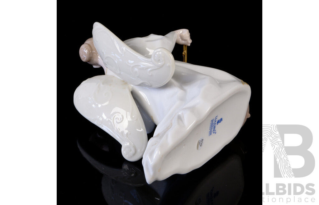 Lladro Porcelain Angel with Cello Figure in Original Box