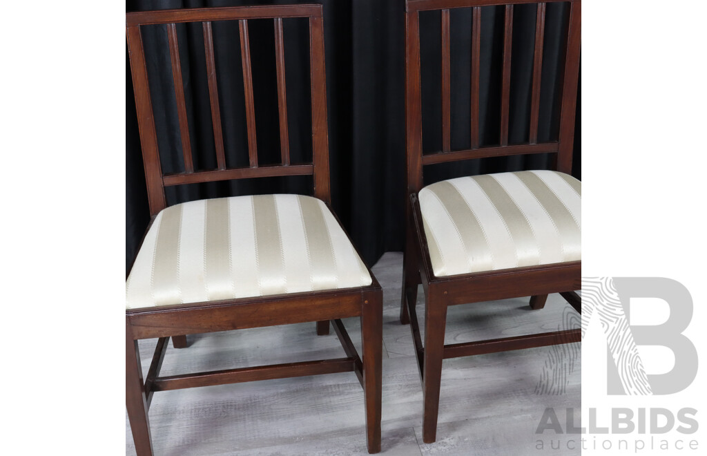 Pair of Scottish Georgian Oak Splat Back Dining Chairs