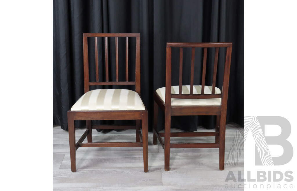 Pair of Scottish Georgian Oak Splat Back Dining Chairs