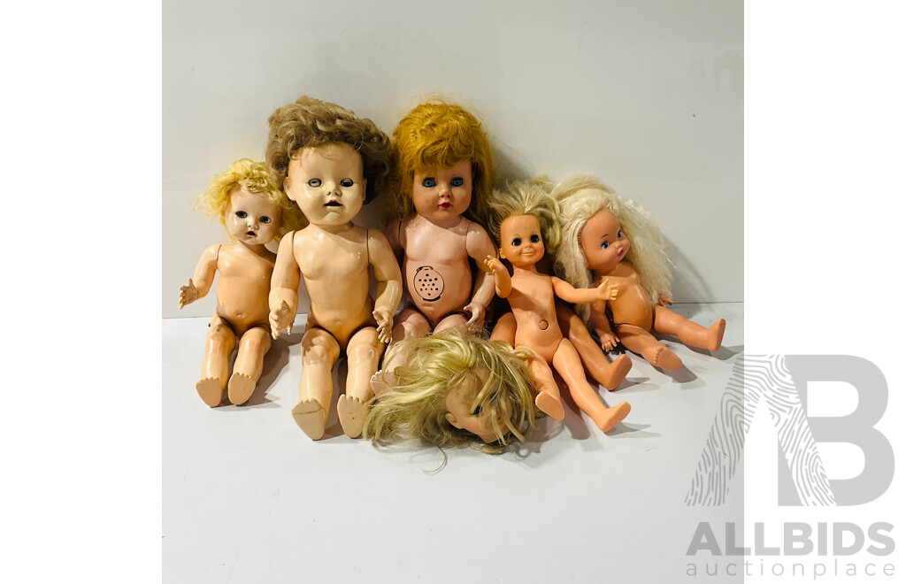 Collection Vintage Baby Dolls and Parts Including Pedigree