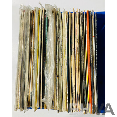 Collection Approx 71 Vintage Vinyl LP Records of Mixed Genres Including Jazz, Blues, Rock, Pop and More