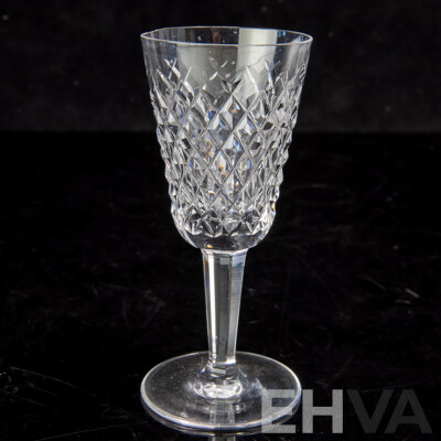 Set Six Vintage Waterford Crystal Sherry or Port Glasses in Alana Pattern