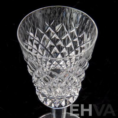 Set Six Vintage Waterford Crystal Sherry or Port Glasses in Alana Pattern