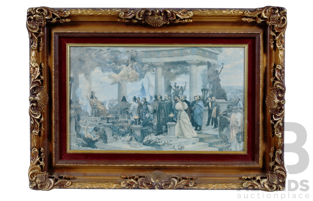 Vlaho Bukovac, (Late 19th-Early 20th Century, Croatian,1855-1922), Illyrian Revival (Hrvatski Narodni Preporod), Colour Print of Original Oil on Canvas (1895)