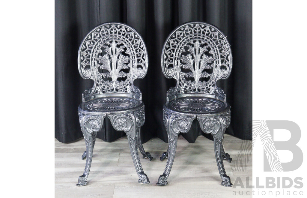 Pair of Cast Alloy Outdoor Chairs