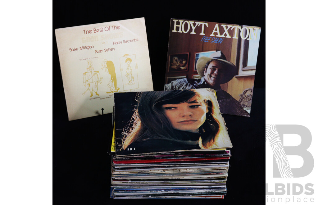 Collection Approx 50 Vintage Vinyl LP Records Including Rush, Buddy Holly and More