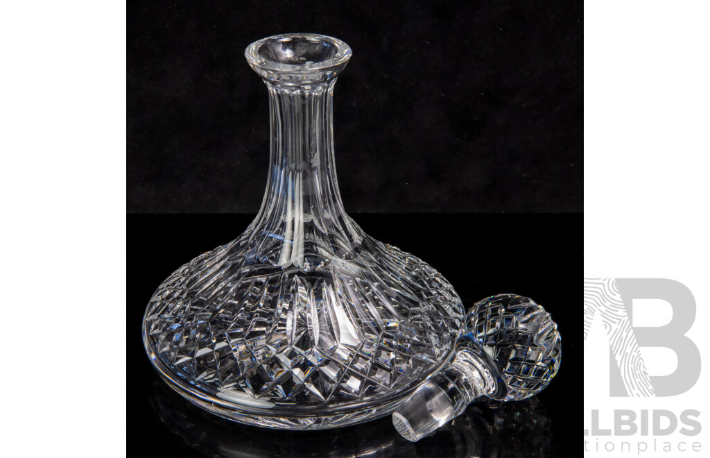 Vintage Waterford Crystal Ships Decanter and Stopper in Lismore Pattern