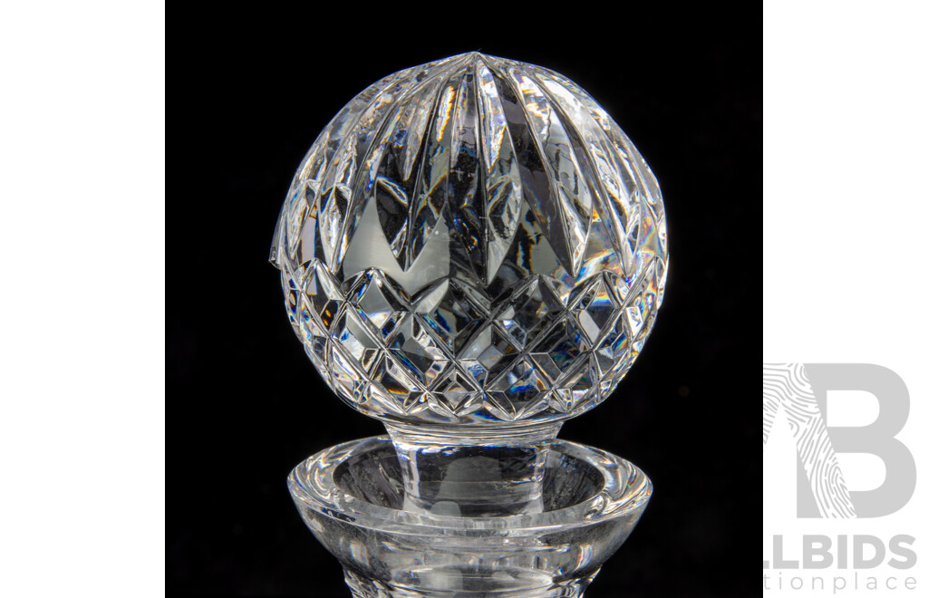 Vintage Waterford Crystal Ships Decanter and Stopper in Lismore Pattern