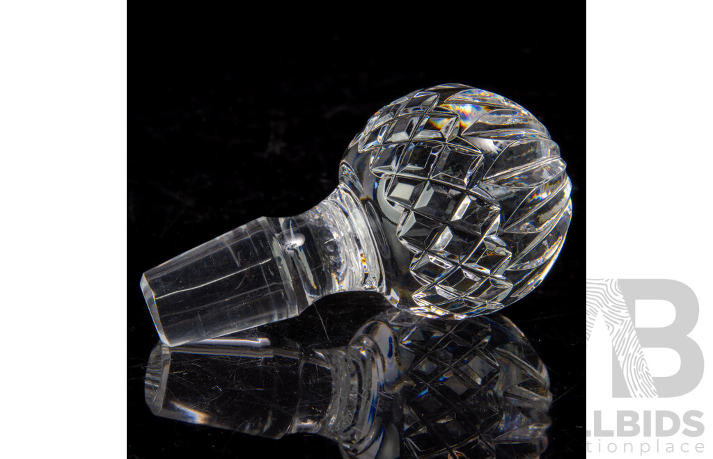 Vintage Waterford Crystal Ships Decanter and Stopper in Lismore Pattern
