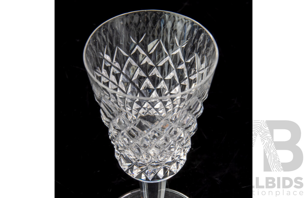 Set Six Vintage Waterford Crystal Sherry or Port Glasses in Alana Pattern