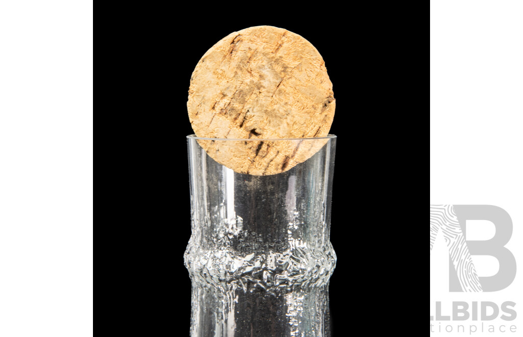 Mid Century Finnish Iittala Corked Niva Carafe with Set Six Tapio Cocktail Glasses by Tapio Wirkkala