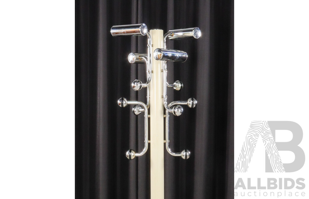 Space Age Style Chrome Coat Rack with Marble Base