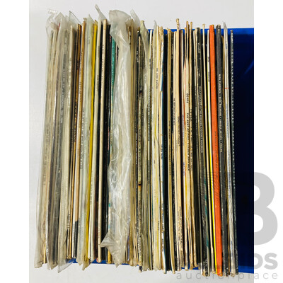 Collection Approx 71 Vintage Vinyl LP Records of Mixed Genres Including Jazz, Blues, Rock, Pop and More