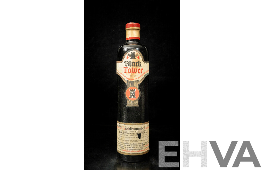 Vintage Black Tower Imported White Rhine Wine