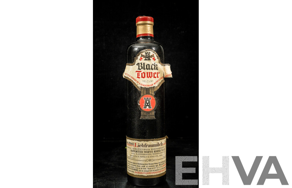 Vintage Black Tower Imported White Rhine Wine