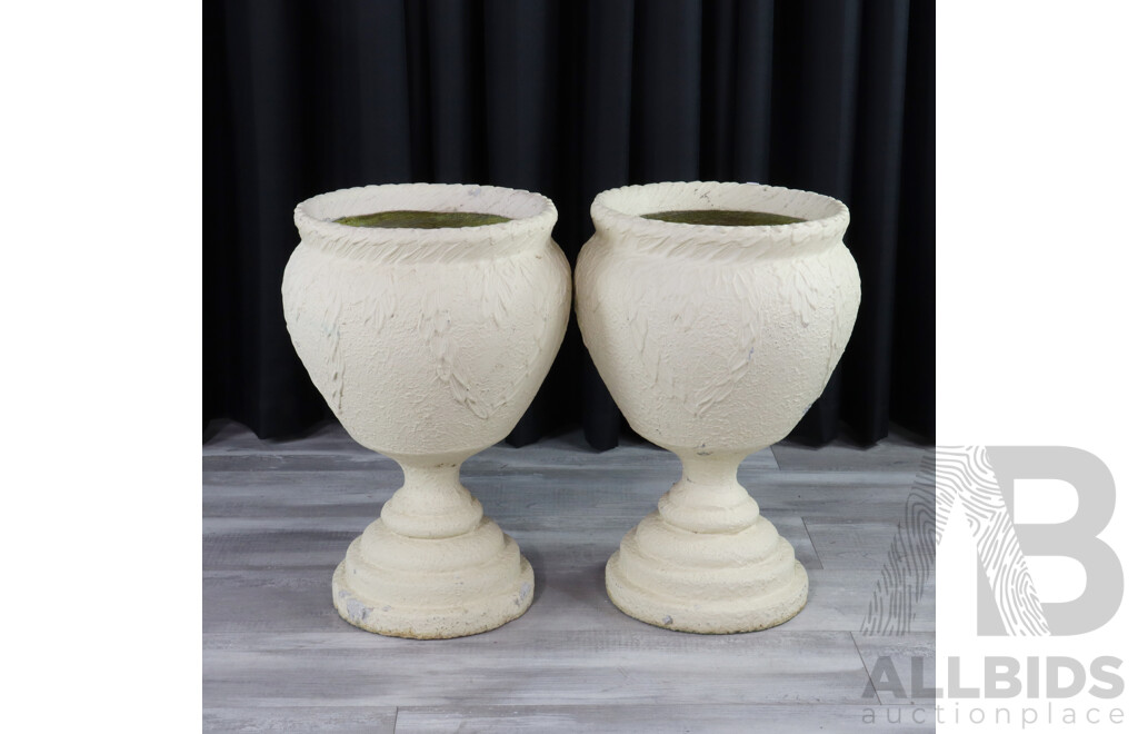 Pair of Vintage Australian Stucco Pedestal Planters