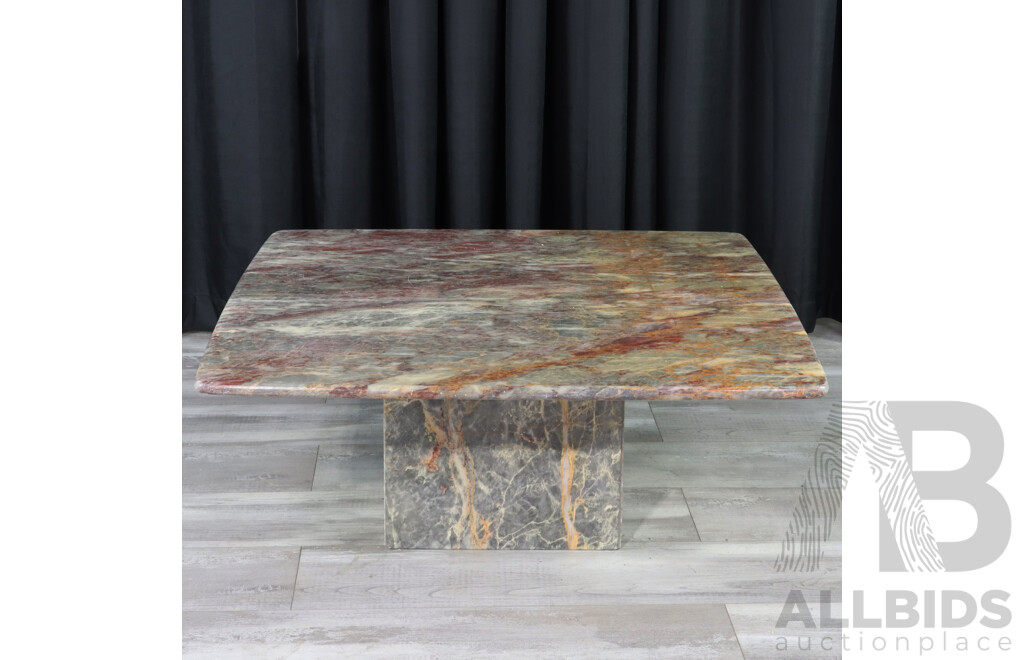 Marble Single Pedestal Occasional Table