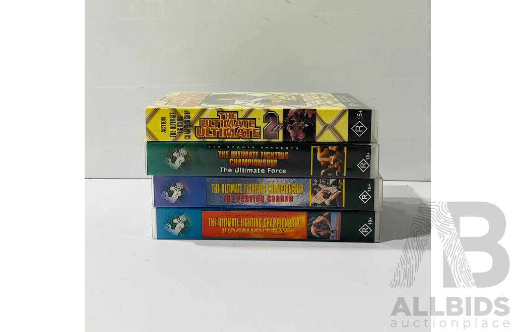 Collection of Vintage UFC VHS Tapes Including “judgment Day”, “the Ultimate Force” and More