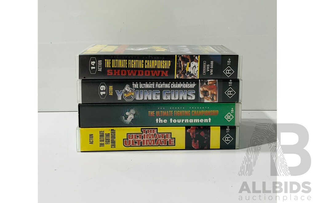 Collection of Vintage UFC VHS Tapes Including “the Tournament ”, “young Guns” and More