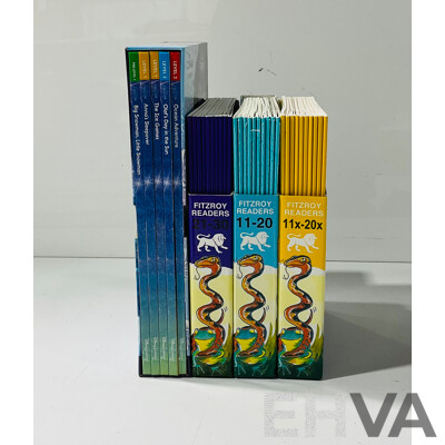 Three Sets Ten Volume Fitzroy Readers Softcover in Slip Cases Along with Disney Frozen Reader Collection
