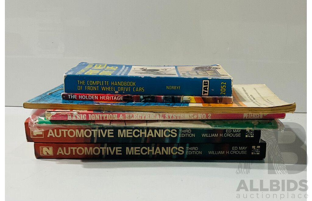 Collection Seven Books Relating to Cars, Automotive Reapirs Etc Including Holden