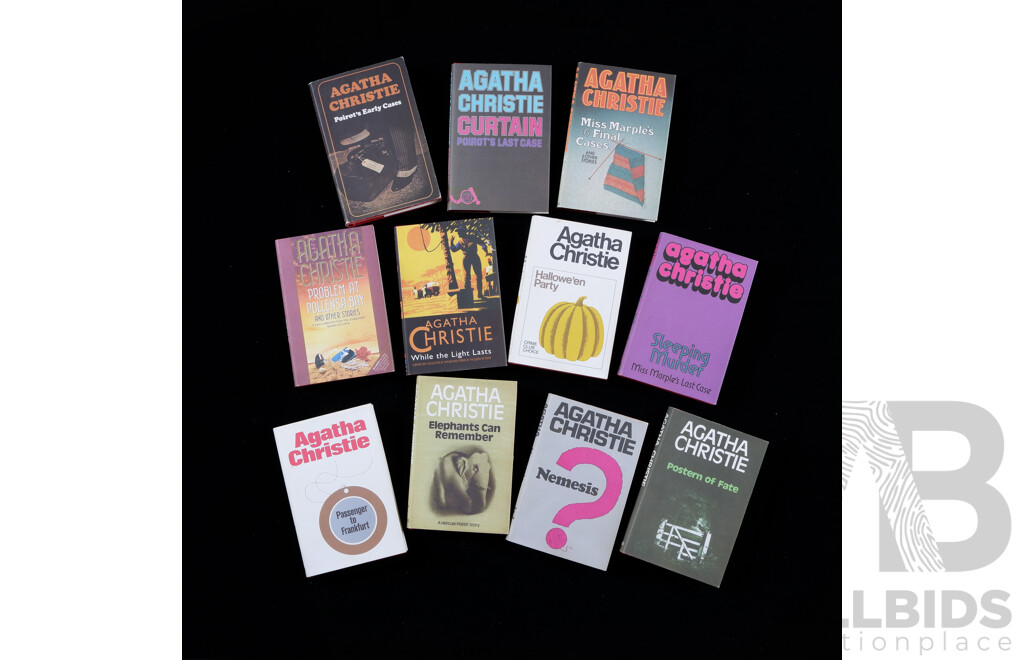 Set 11 Agatha Christie Hardcover Novels and Short Stories in Order of Publication Date by The Agatha Christie Collection, Harper Collins, 2012, with Facsimiles of the Original Dust Jackets