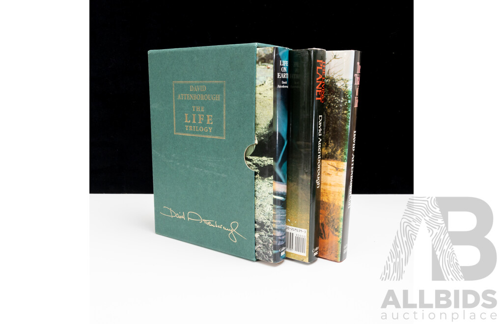 David Attenborough, the Life Trilogy, Collins, Three Volume Hardcover Set with Dust Jackets in Slip Case