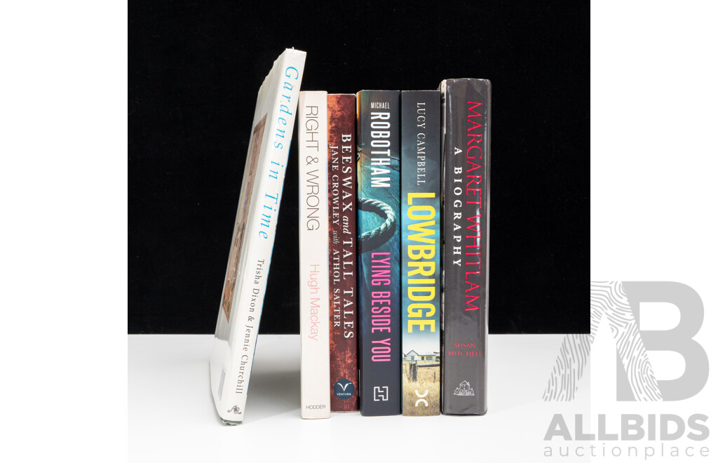 Collection Six Books All Signed by the Authors Including Gardens in Time and More