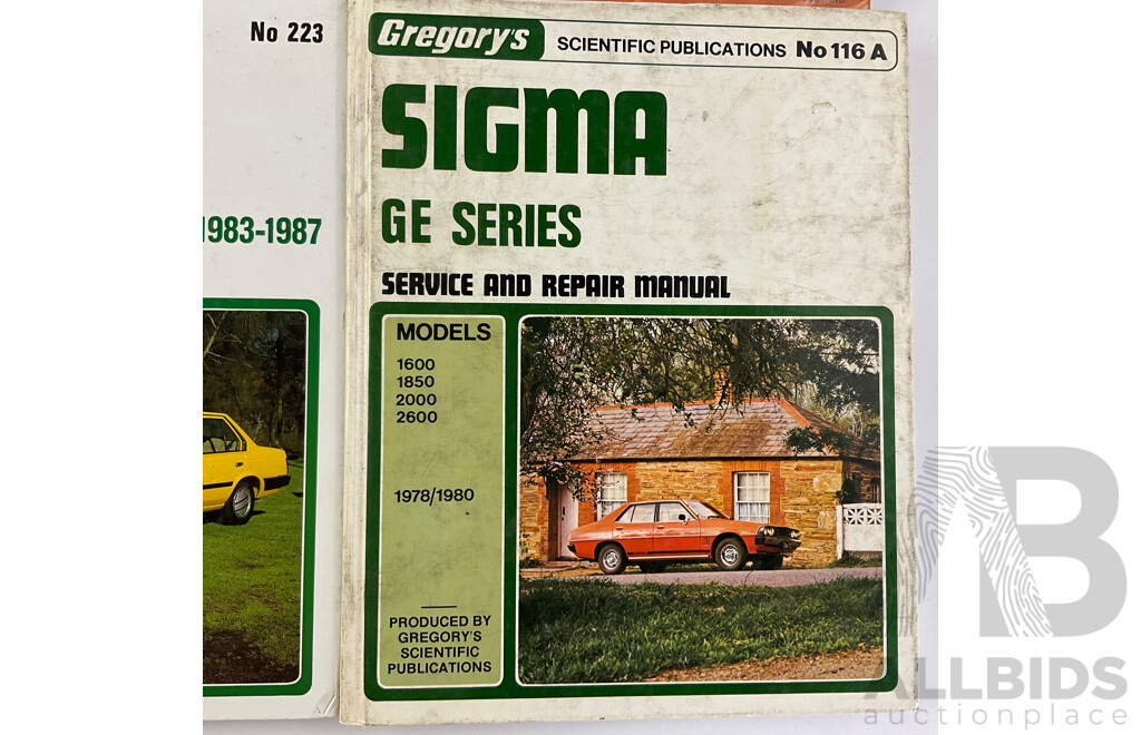 Assortment of Automotive Workshop Manuals Including Torana, Gemini, Galant, Corona, Sigma, Crown