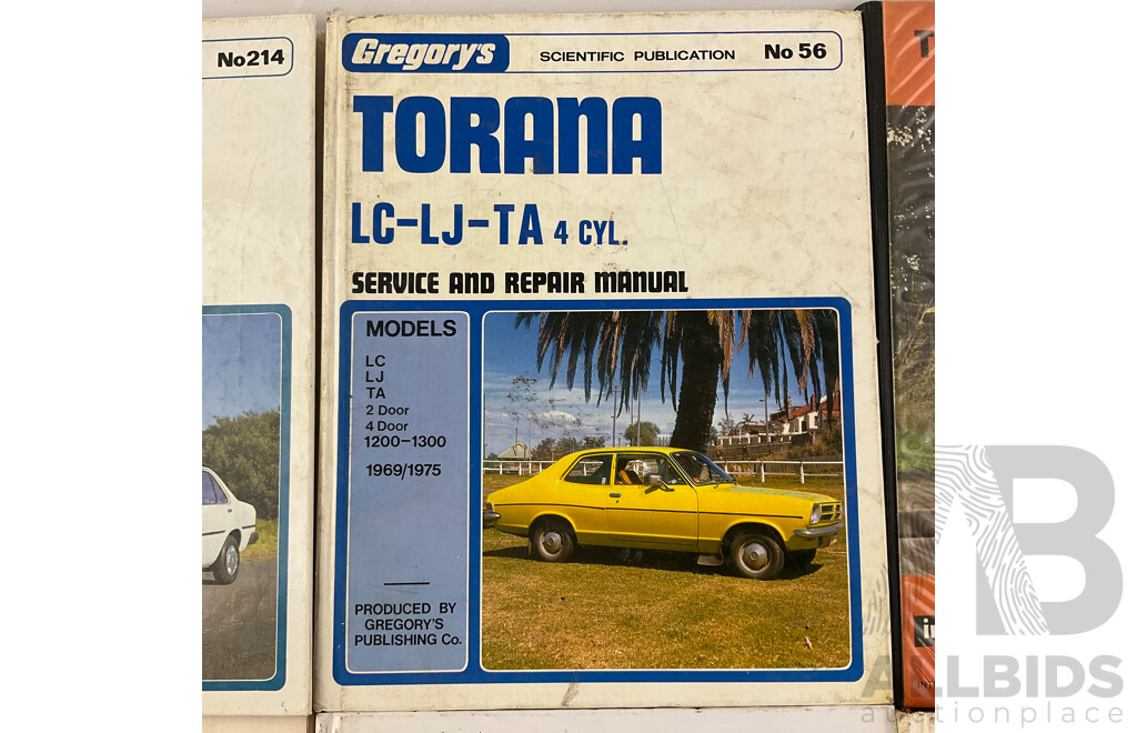 Assortment of Automotive Workshop Manuals Including Torana, Gemini, Galant, Corona, Sigma, Crown