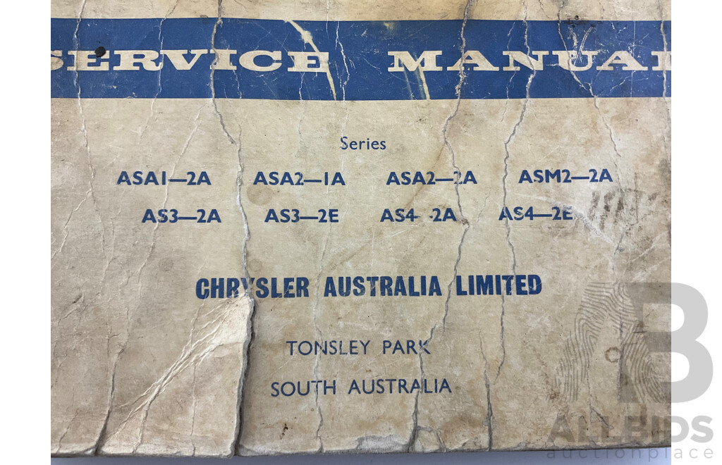 Chrysler Simca Aronde Service Manual