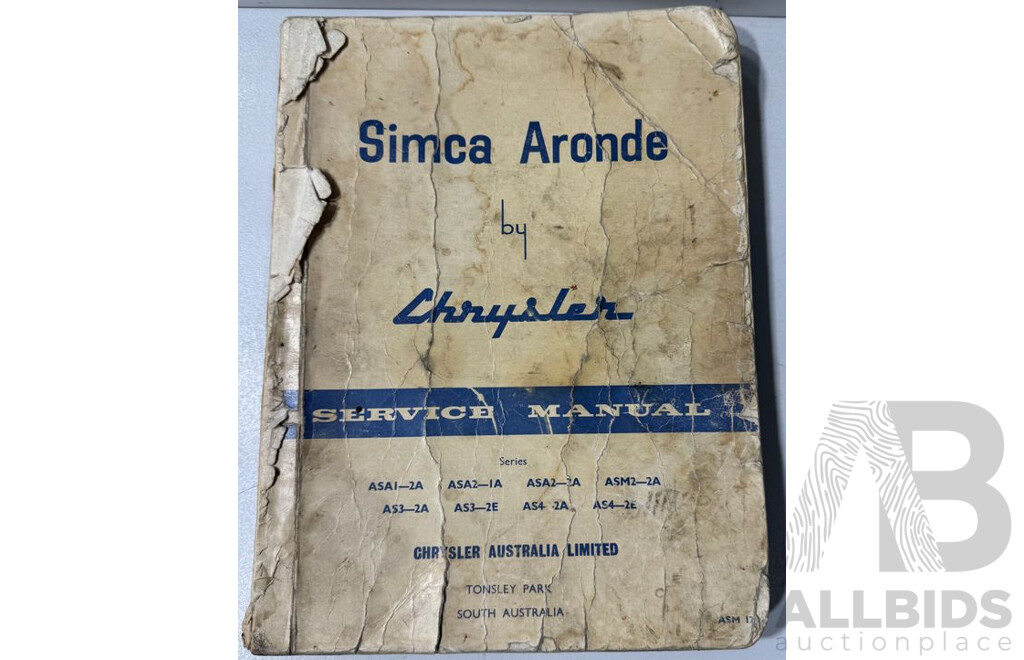 Chrysler Simca Aronde Service Manual