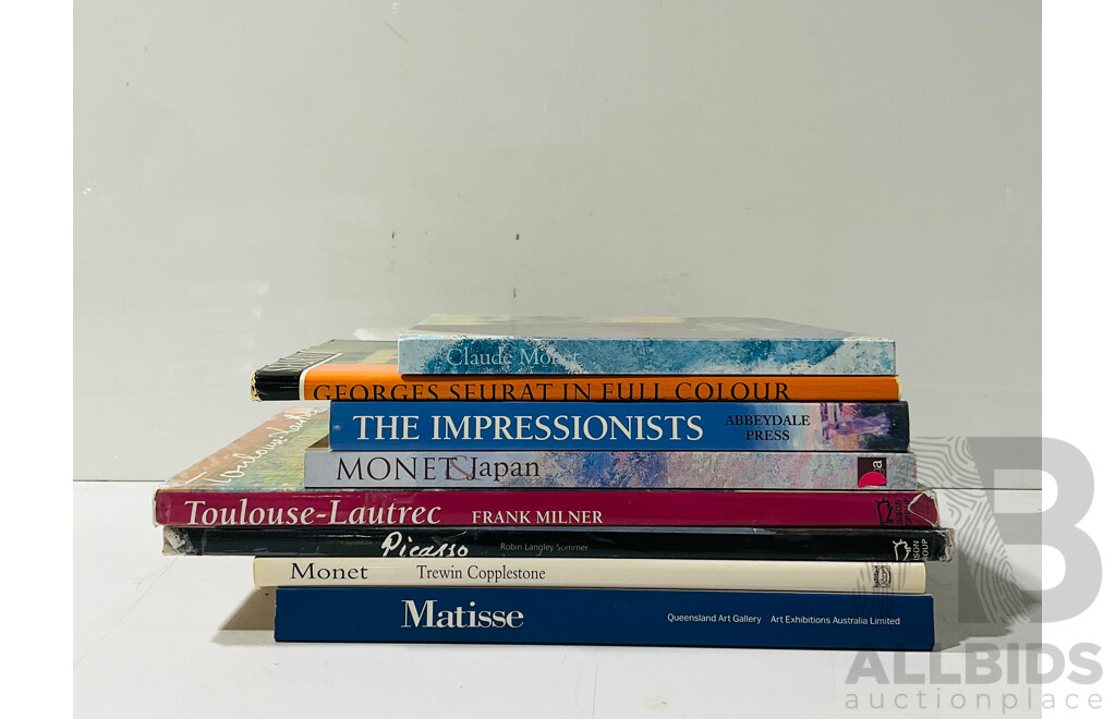 Collection Eight Books Realting to Immpresionist Art and Artists Including Manet, Monet and More