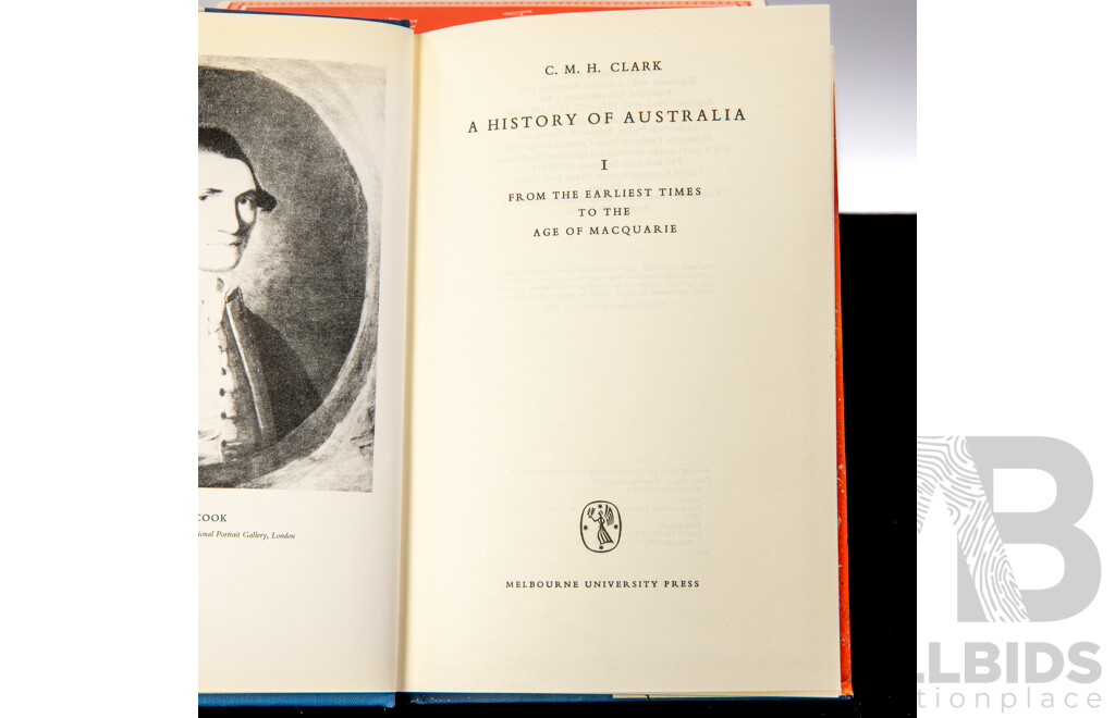 C M H Clarke, A History of Australia, Globe Press, 1985, Volumes 1 to 6, Hardcover with Dust Jackets